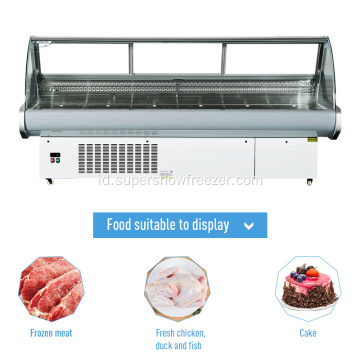 Supermarket Display Daging Segar Kulkas Showcase Freezer